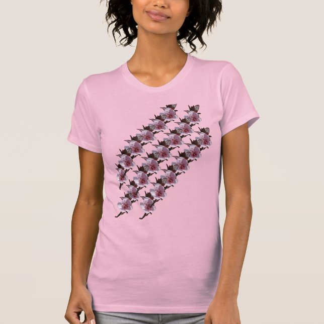 T-Shirt - Plum-Blommar på diagonalen (Framsida)