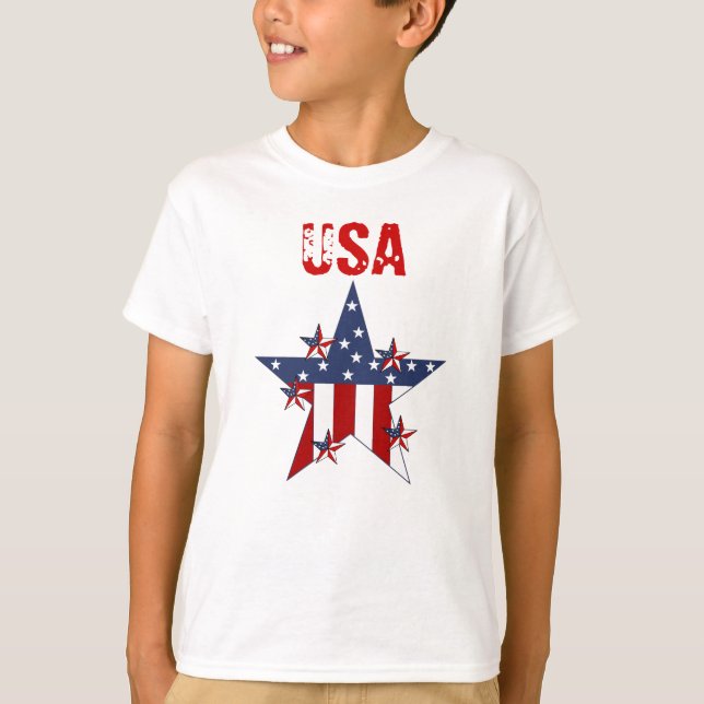 T-shirt Pojkar Patriotstjärnor USA (Framsida)