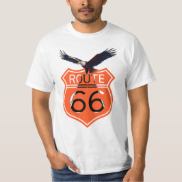 T-shirt pour hommes, motif Route 66 et aigle