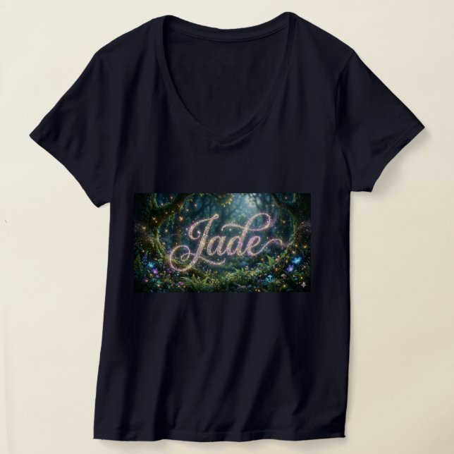 T-shirt prénom Jade cosmic flowers (Laydown)
