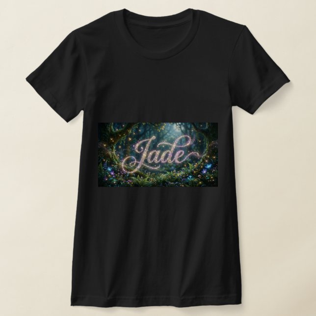 T-shirt prénom Jade cosmic flowers (Laydown)