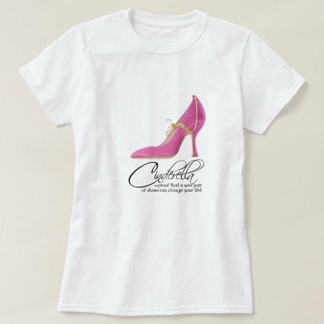 T-Shirt Princess Cinderella Rosa Shoes Quote (Design framsida)