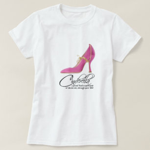 T-Shirt Princess Cinderella Rosa Shoes Quote