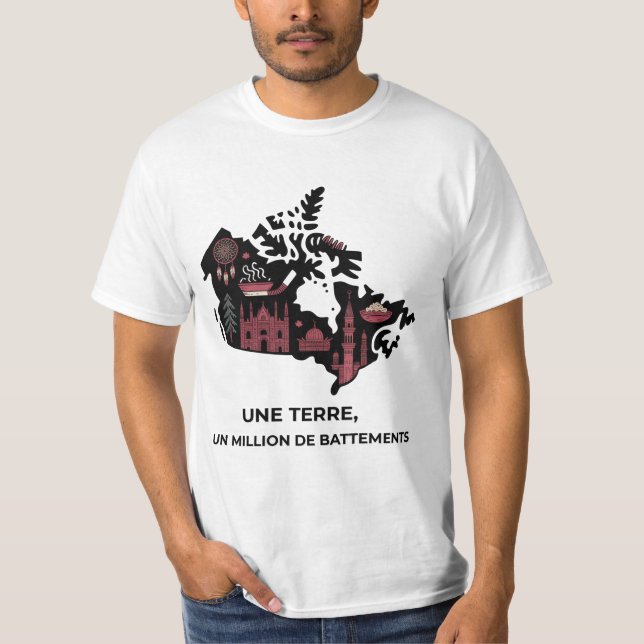 T-Shirt Québécois: Mosaïque Unie d'Érable  (Framsida)
