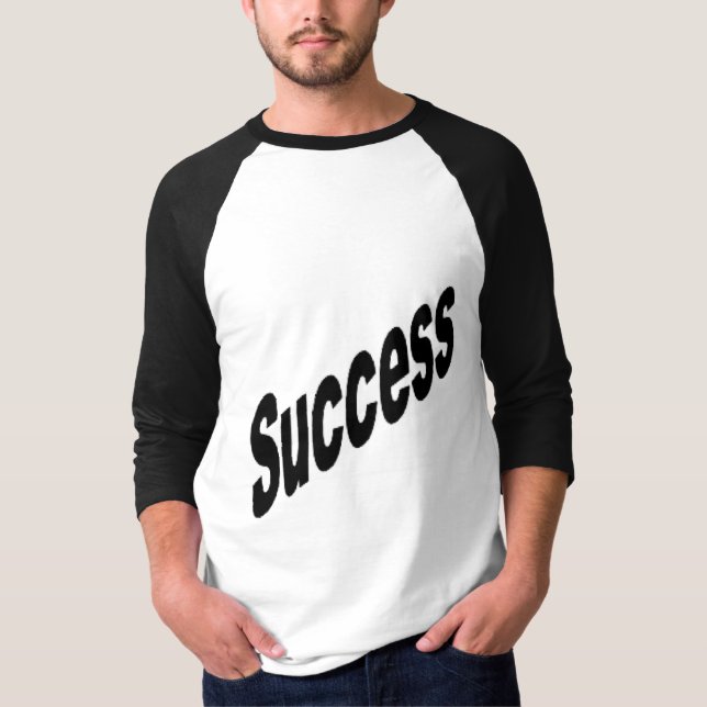 T-shirt raglan blanc noir  SUCCESS (Framsida)