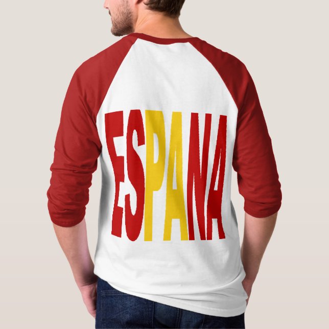 T-shirt raglan blanc rouge dos homme  ESPANA (Baksida)