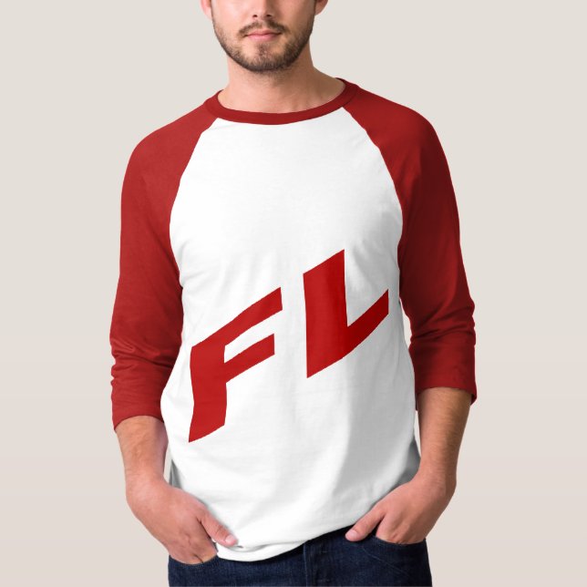 T-shirt raglan blanc rouge  FLORIDA (Framsida)