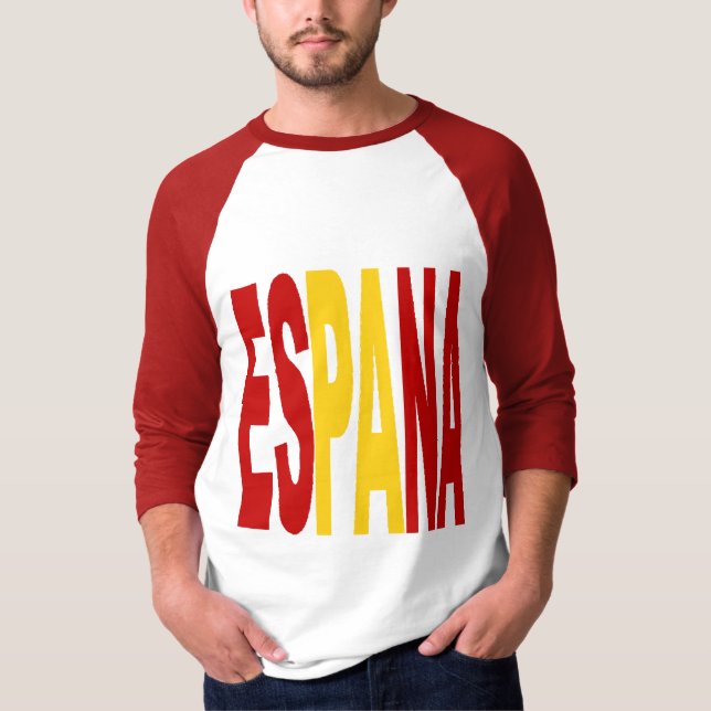 T-shirt raglan blanc rouge  homme ESPANA (Framsida)