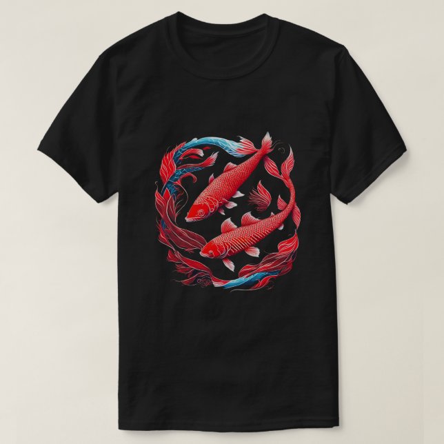 T-shirt Red Koi Fish (Design framsida)