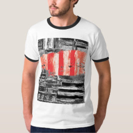 T-Shirt – Red Pulse Abstract Design
