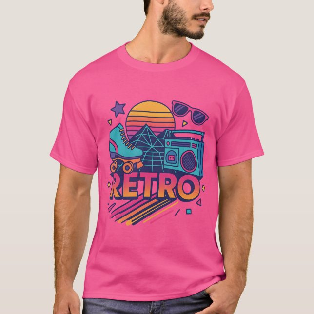 T-shirt Rétro Années 80 – Style Synthwave Vintage (Framsida)