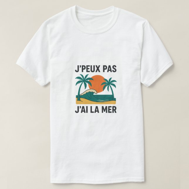 T-shirt rétro plage – Vacances & Été (Design framsida)