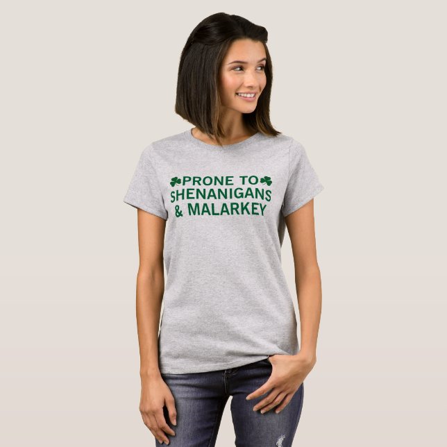 T-Shirt-risk för shenanigans och malarkey Tröja (Hel framsida)