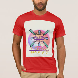 T-shirt röd färg med glad text och animation