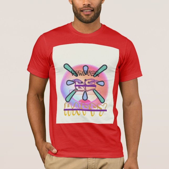 T-shirt röd färg med glad text och animation (Framsida)