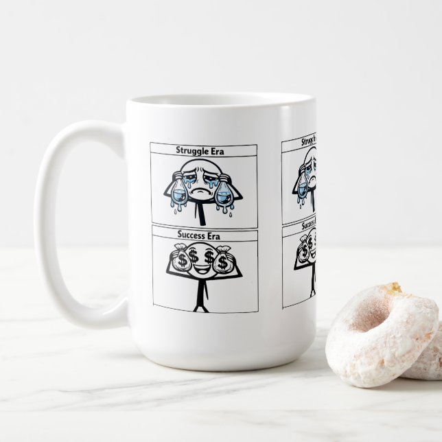 T-Shirt Rolig design om skillnad kamp och Kaffemugg (Med munk)