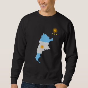 T-shirt Rolig Fotboll Argentinsk Fan Hjärtfrekvens Lång Ärmad Tröja