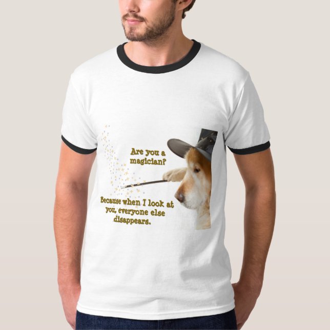 T-shirt Rolig hund Print Är du en magiker? (Framsida)