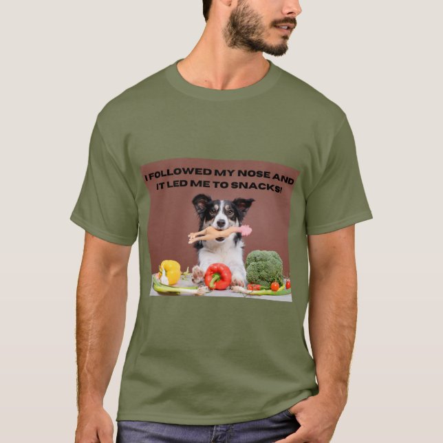 T-shirt Rolig hund Skriv ut Jag följde min näsa (Framsida)