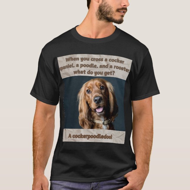 T-shirt Rolig hund Skriv ut vad får du? (Framsida)