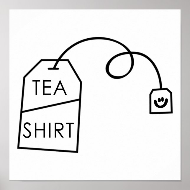 T-Shirt Rolig Tea Addict Meme Poster (Framsidan)