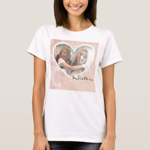 T-Shirt Rosa Hjärtformad Fotoinsats