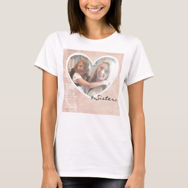T-Shirt Rosa Hjärtformad Fotoinsats (Framsida)