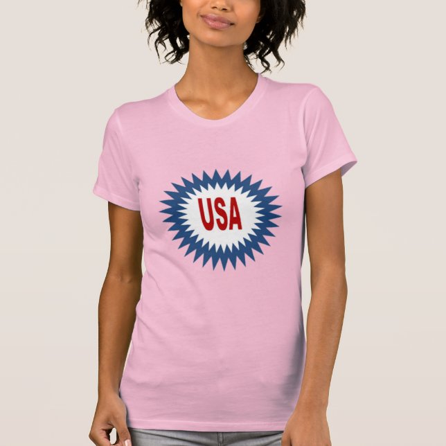 T-shirt rose femme  SOLEIL  USA  (Framsida)