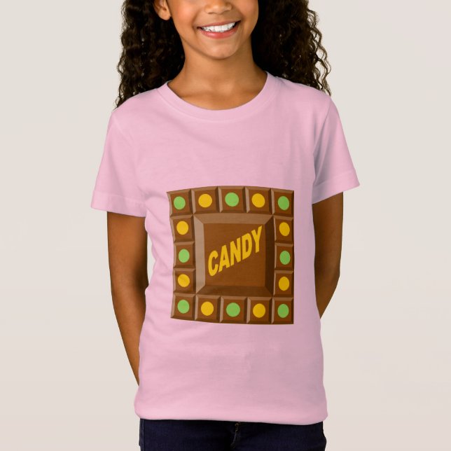 T-shirt rose jersey fin filles CHOCOLAT  BONBONS (Framsida)