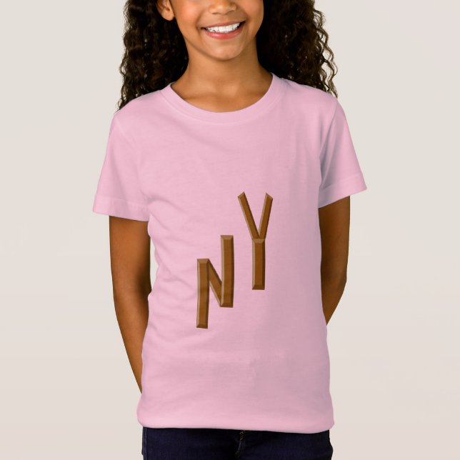 T-shirt rose jersey fin filles CHOCOLAT NEW YORK (Framsida)