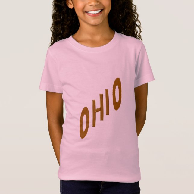 T-shirt rose jersey fin filles CHOCOLAT  OHIO  (Framsida)