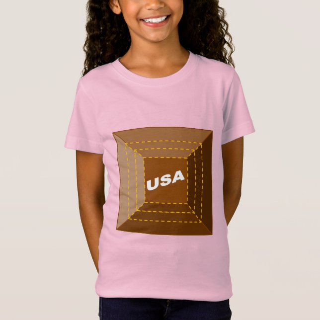 T-shirt rose jersey fin filles CHOCOLAT  USA  (Framsida)