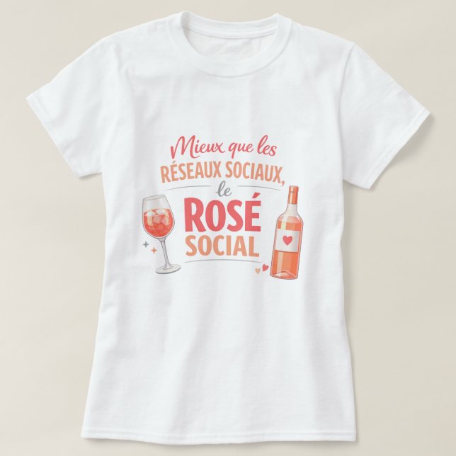 T-shirt Rosé Social (Design framsida)