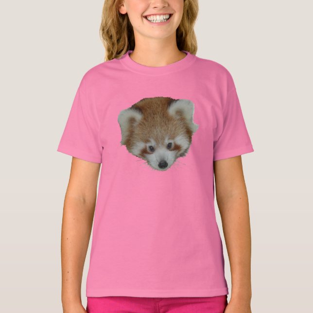 T-shirt - rött pandhuvud (Framsida)