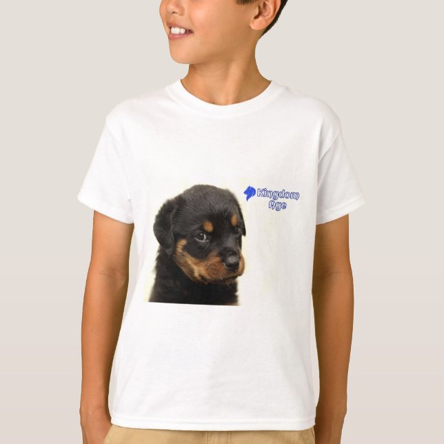 T-Shirt, Rottweiler, valpar, kristna T Shirt (Framsida)