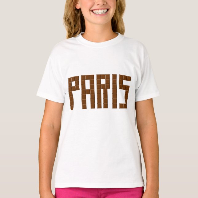 T-shirt Ruffle blanc  PARIS CHOCOLAT (Framsida)