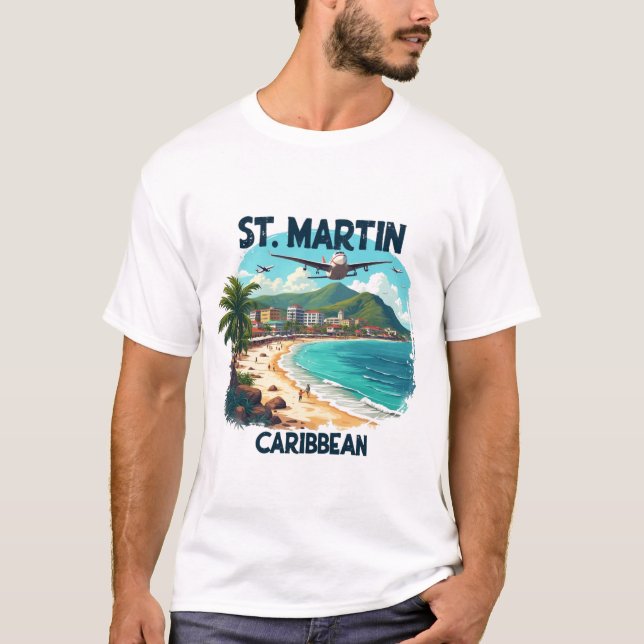 T-Shirt Saint-Martin Caribbean | Tee (Framsida)