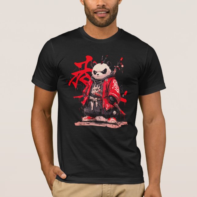 T-Shirt Samurai panda. (Framsida)