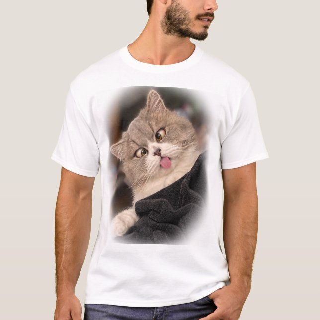 T-Shirt schielende Katze (Framsida)
