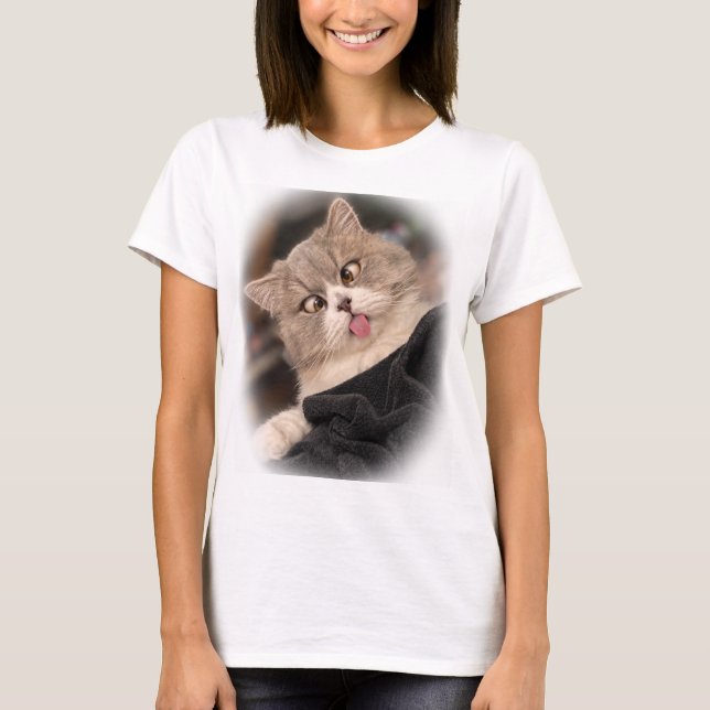 T-Shirt schielende Katze (Framsida)