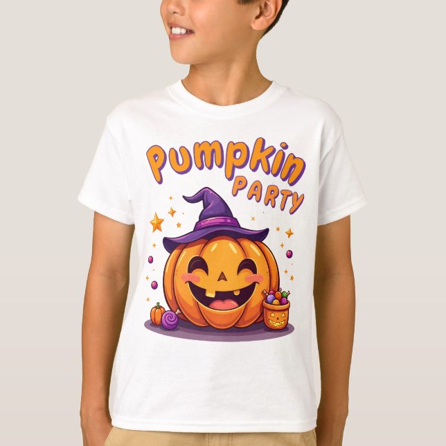 T-shirt-shirt med rutthallopolpumpa i party t shirt (Framsida)