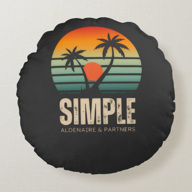 T-shirt Simple Sunset - Tropical vibes design Rund Kudde (Framsidan)
