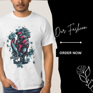 T-shirt-skjorta för fantastisk med blödande handfl t shirt
