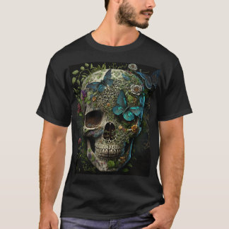 T-Shirt Skull och Butterfly