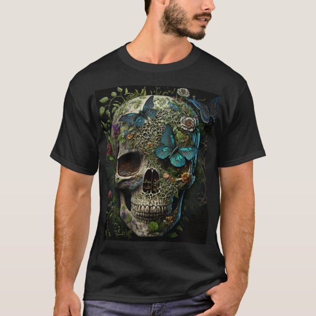 T-Shirt Skull och Butterfly (Framsida)