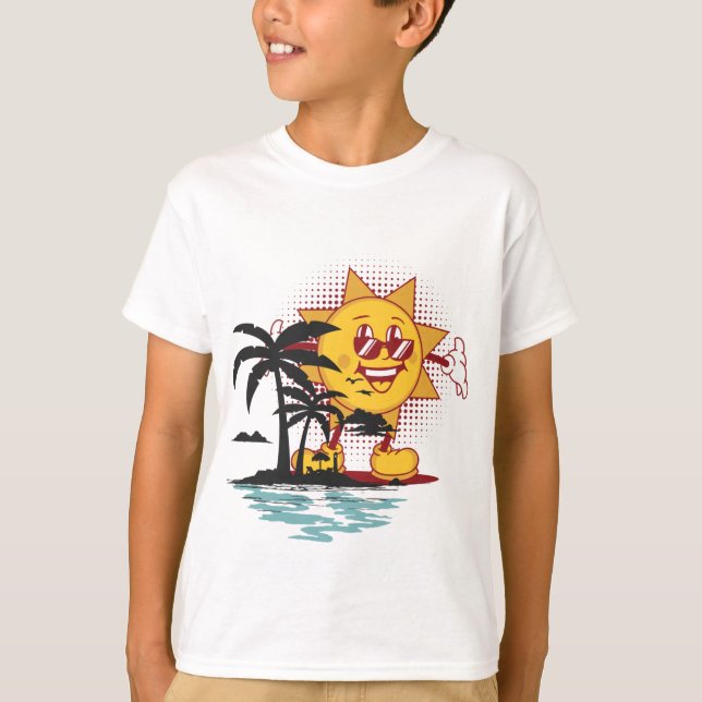 T-Shirt Smiling Summer Sol (Framsida)