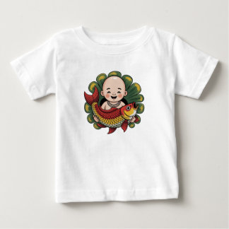 T-Shirt | Söt pojke med lycklig Koi