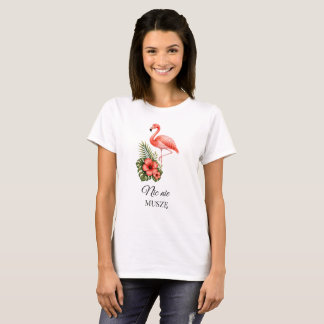 T-shirt Söt Rosa Flamingo Retro Tropisk Anpassad