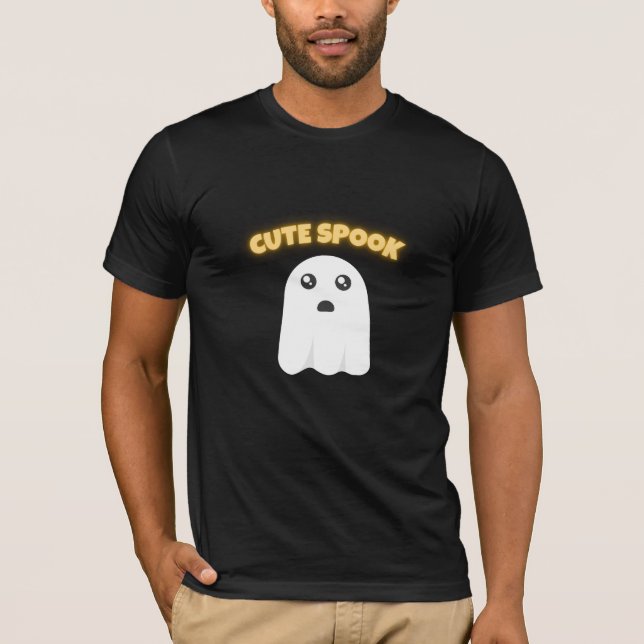 T-Shirt Söt Spöke | Minimalistisk Kawaii Spöke Hal (Framsida)