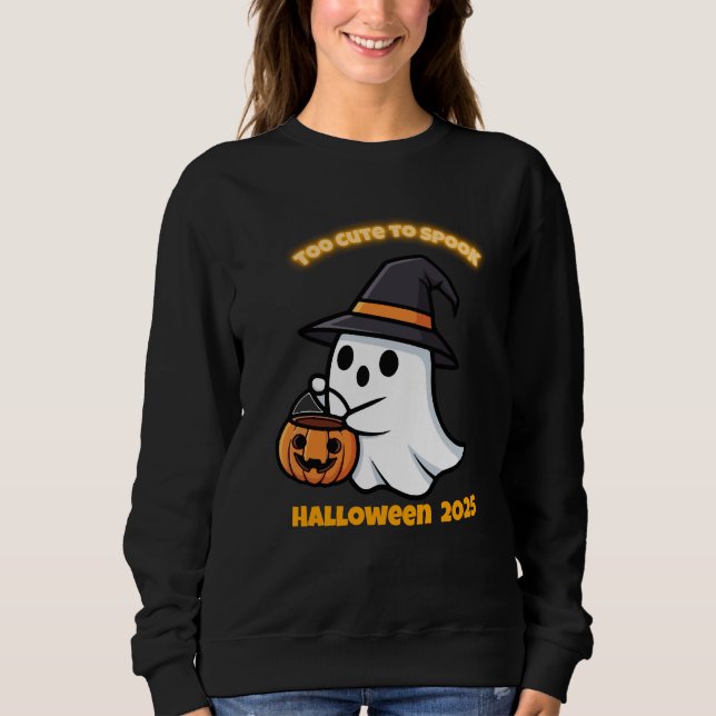 T-Shirt Söt Spöke | Minimalistisk Kawaii Spöke Hal (Framsida)